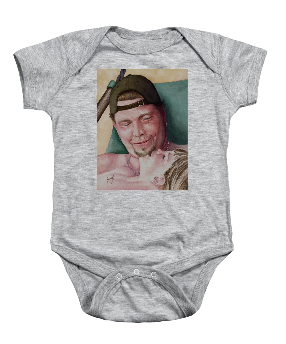 Son Baby Onesie featuring the painting Mutual Admiration by Sam Sidders