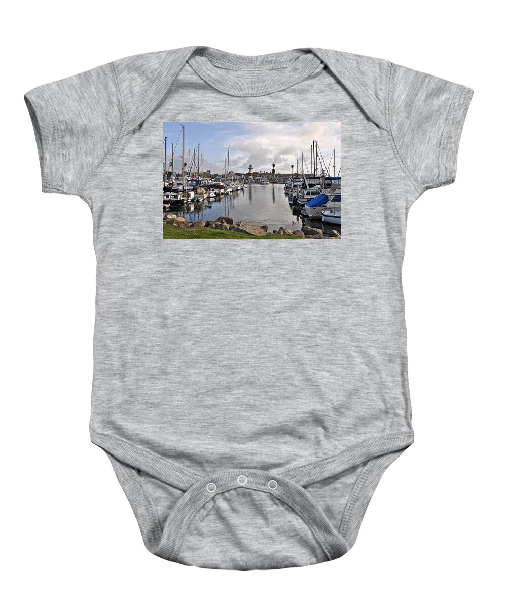 Light House Baby Onesie featuring the photograph Oceaside Harbor by Bridgette Gomes