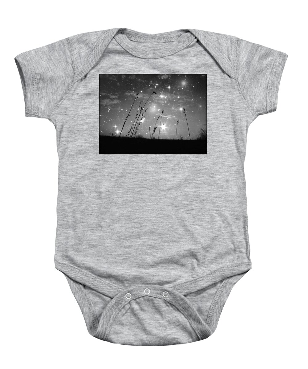 Surrealism Art Baby Onesie featuring the photograph Only the stars and me by Marianna Mills