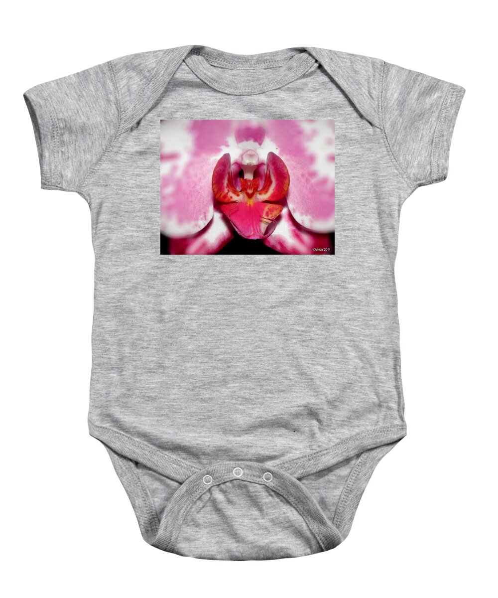 Orchid Baby Onesie featuring the photograph Orchid Glow by Kim Galluzzo