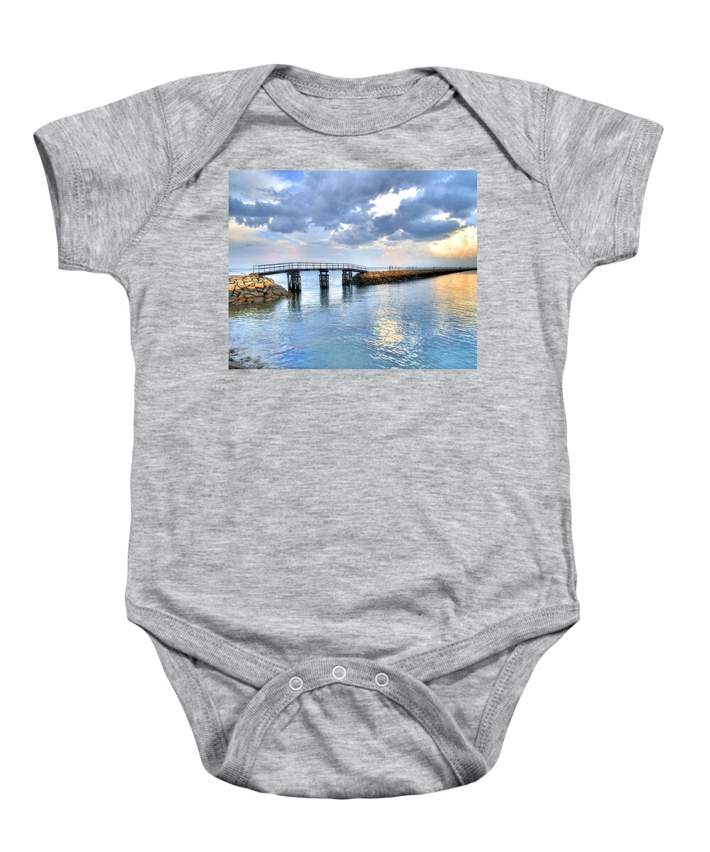 Plymouth Baby Onesie featuring the photograph Plymouth Sunset by Tammy Wetzel