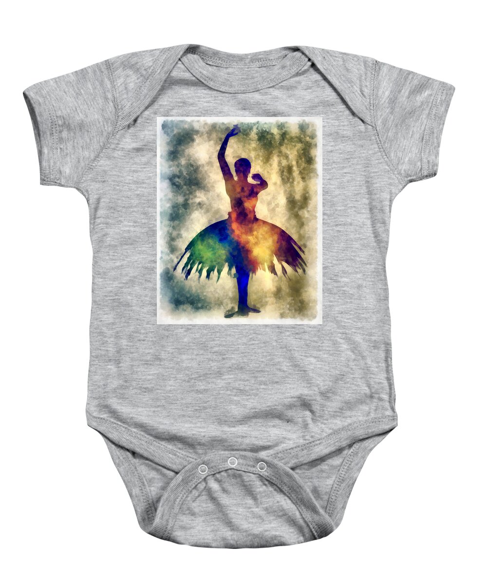 Ballet Baby Onesie featuring the mixed media Prima 1 Muse by Angelina Tamez