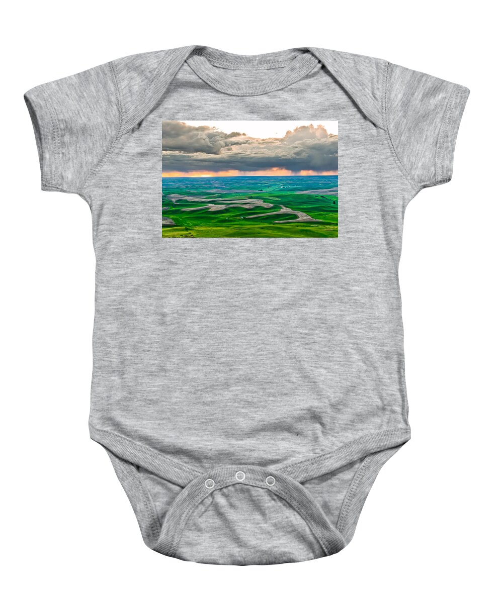 Palouse Baby Onesie featuring the photograph Rain by Niels Nielsen