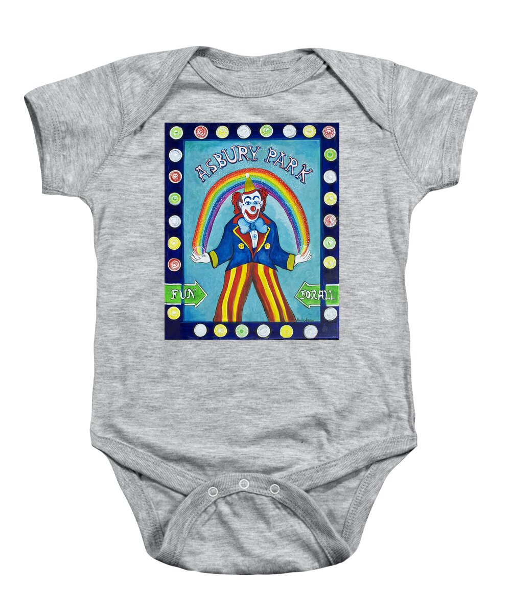 Asbury Park Baby Onesie featuring the painting Rainbow Billy by Patricia Arroyo