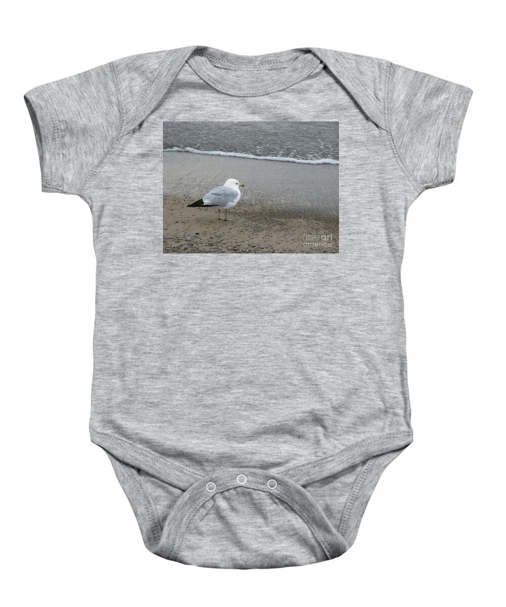 Ring-billed Gull Baby Onesie featuring the photograph Ring-Billed Gull by Ann Horn