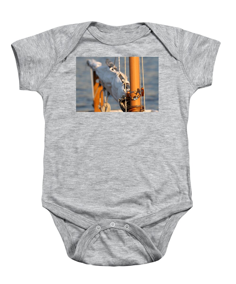 Nautical Baby Onesie featuring the photograph Sailboat Mast and Boom by Juergen Roth