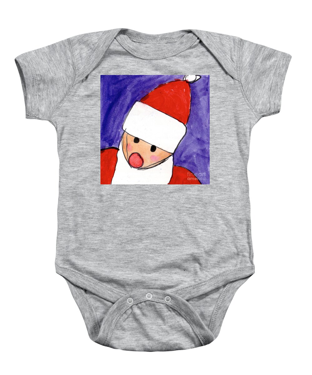 Santa Baby Onesie featuring the painting Santa by Taylor Spera Age Eight