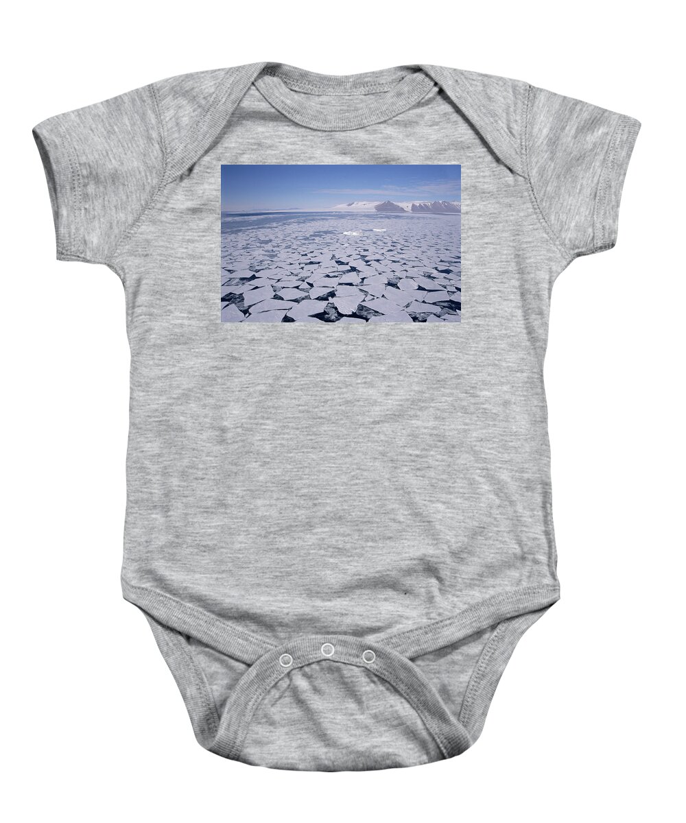 Mp Baby Onesie featuring the photograph Sea Ice Break-up, Aerial View by Tui De Roy