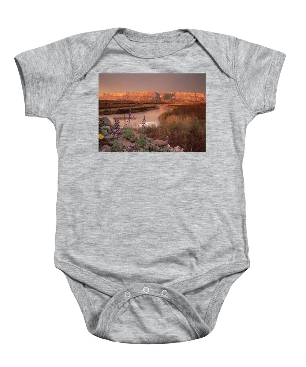 00174091 Baby Onesie featuring the photograph Sierra Ponce And Rio Grande Big Bend by Tim Fitzharris