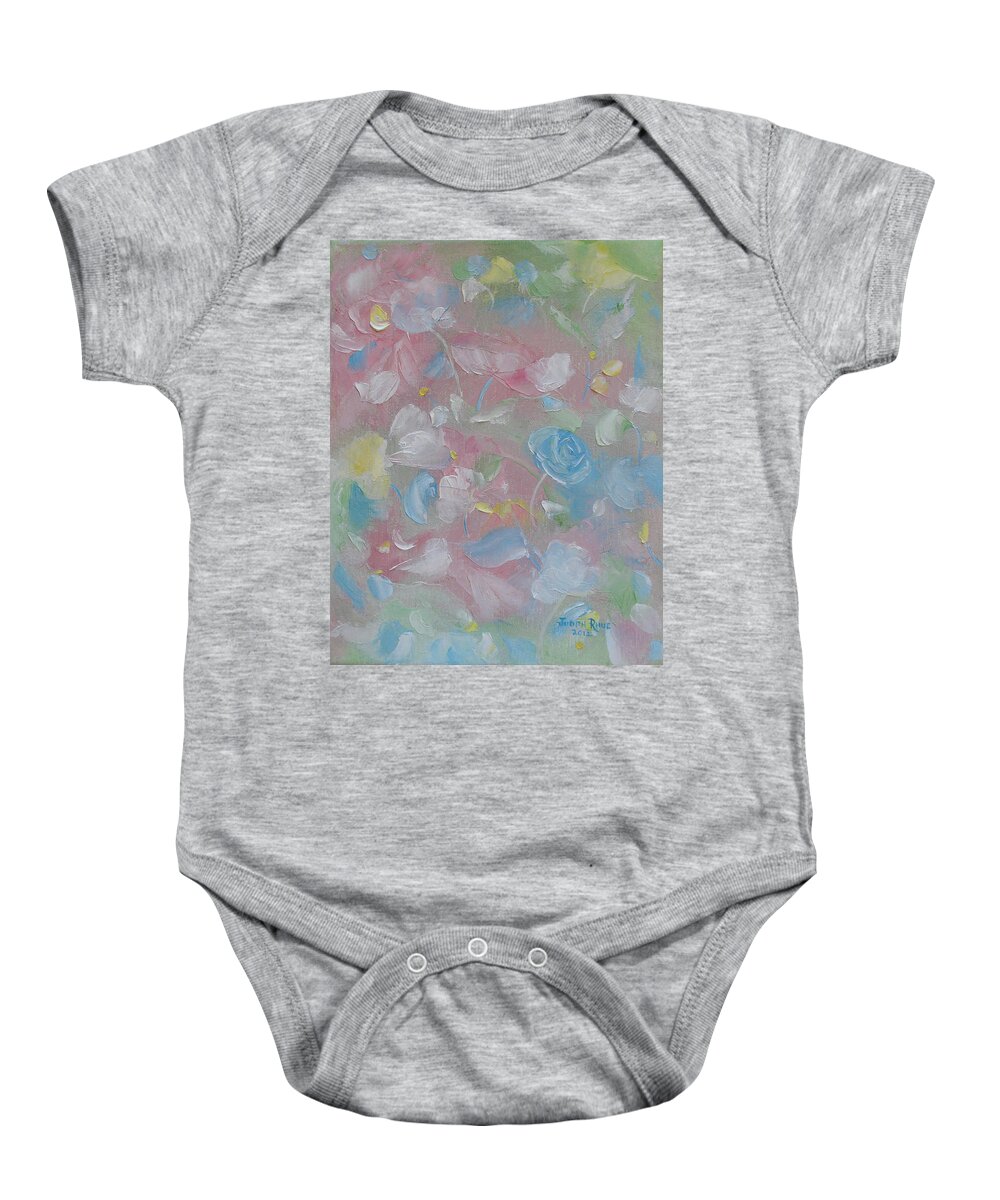 Flowers Baby Onesie featuring the painting Softly Spoken by Judith Rhue