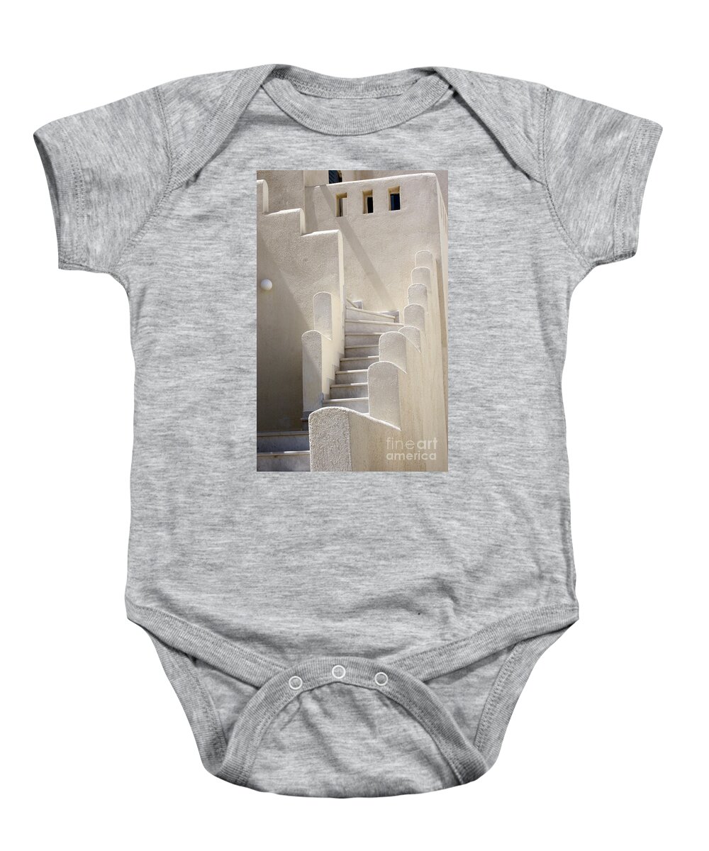 Places Baby Onesie featuring the photograph Stairs in Greece by Sabrina L Ryan