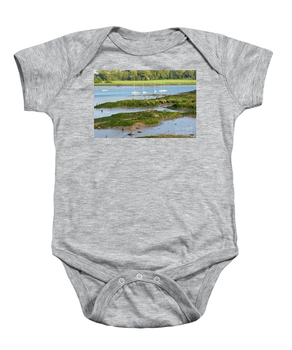 Scenic Baby Onesie featuring the photograph Suffolk Mud flats by Andrew Michael
