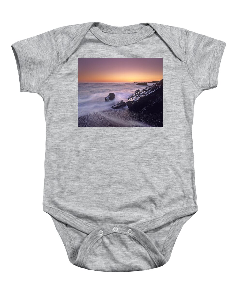 00175963 Baby Onesie featuring the photograph Sunset At San Simeon State Park Big Sur by Tim Fitzharris