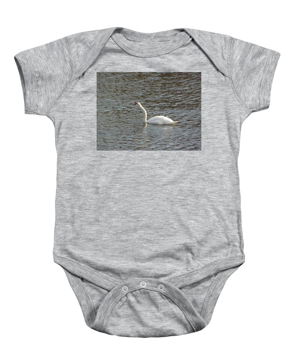 Swan Baby Onesie featuring the photograph Taking A Sip by Kim Galluzzo