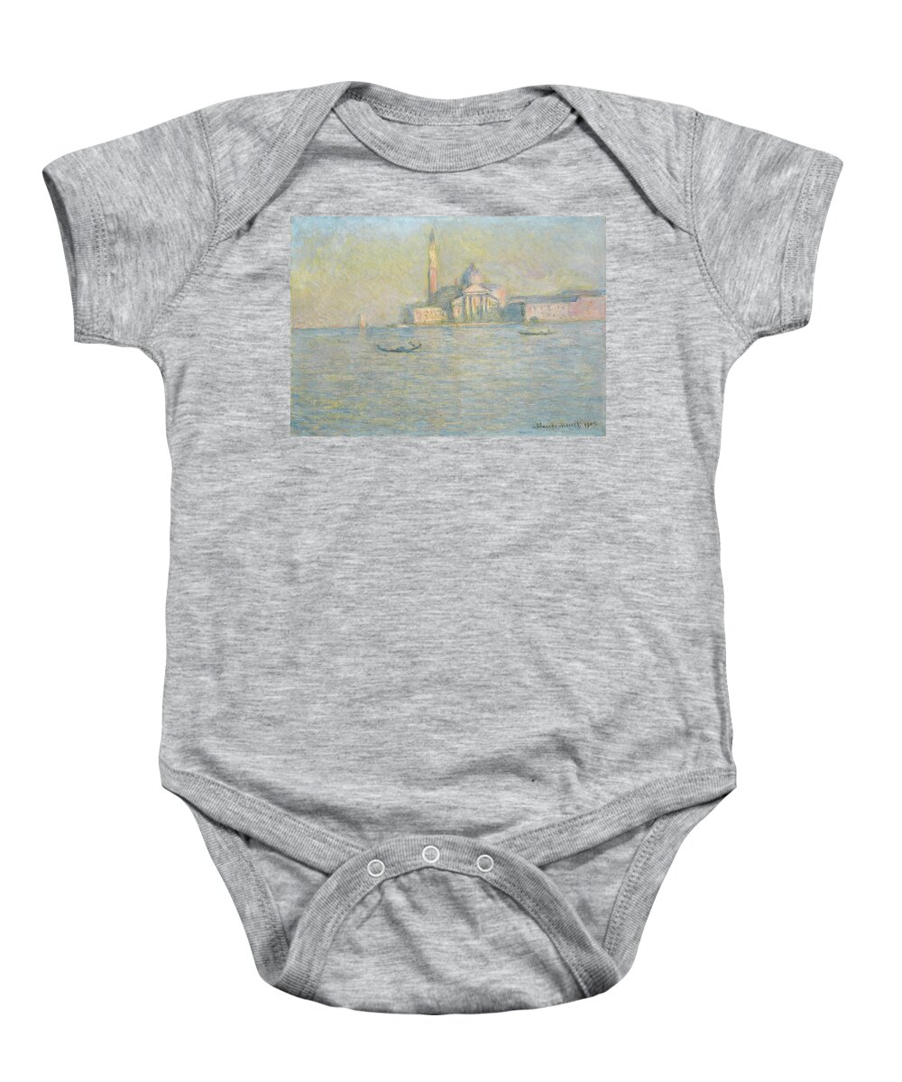 Impressionist Baby Onesie featuring the painting The Church of San Giorgio Maggiore Venice by Claude Monet