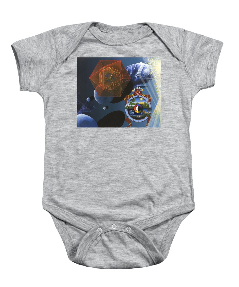 Woman Baby Onesie featuring the painting The Two Kings by Nad Wolinska