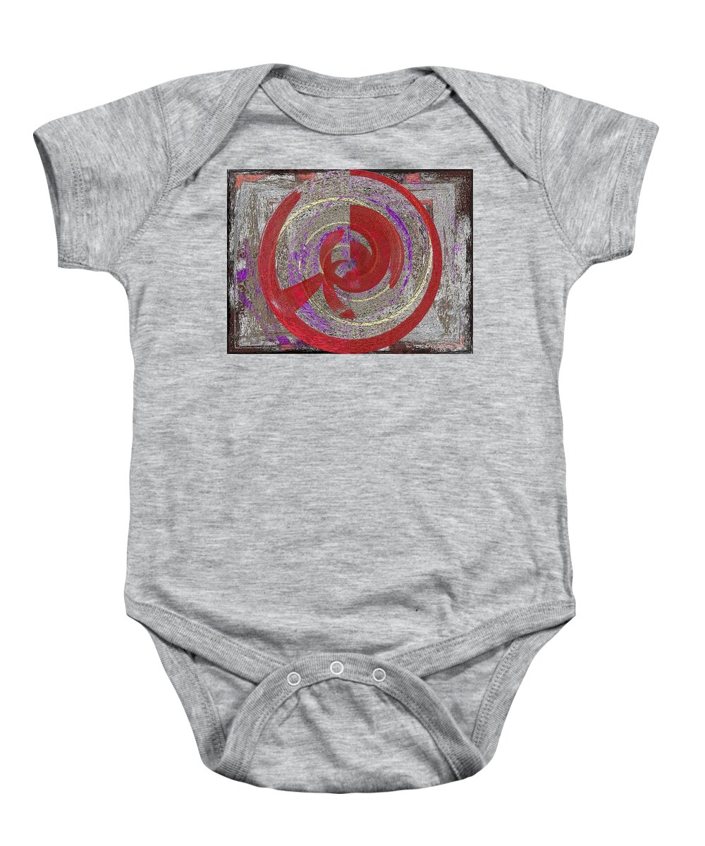 Abstract Baby Onesie featuring the digital art The Writing On The Wall 7 by Tim Allen