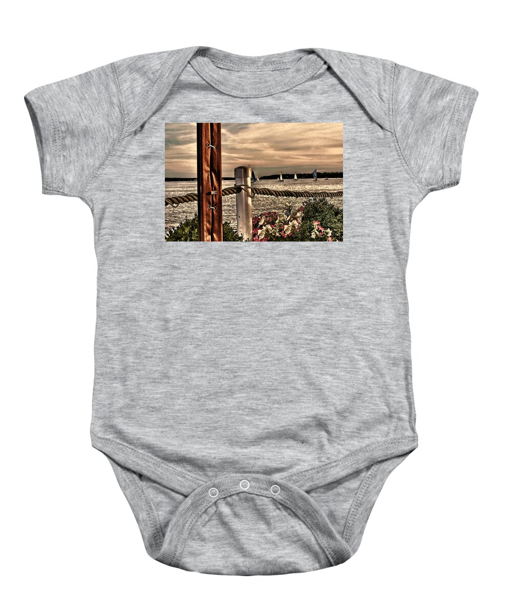 Oceans Baby Onesie featuring the photograph Top of the Bay by Tom Prendergast