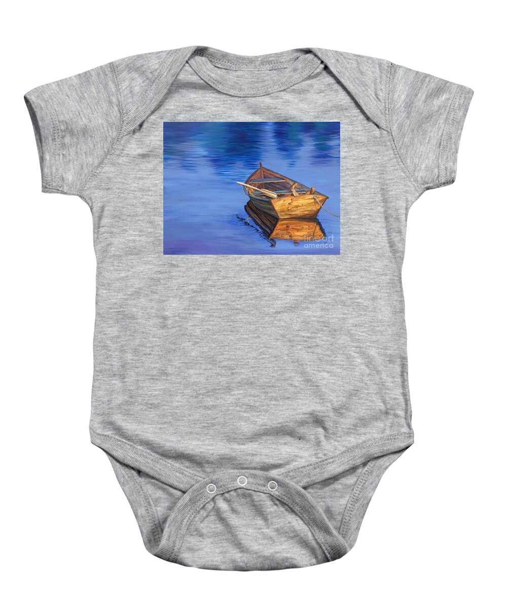 Boat Baby Onesie featuring the painting Tranquility by Patty Vicknair