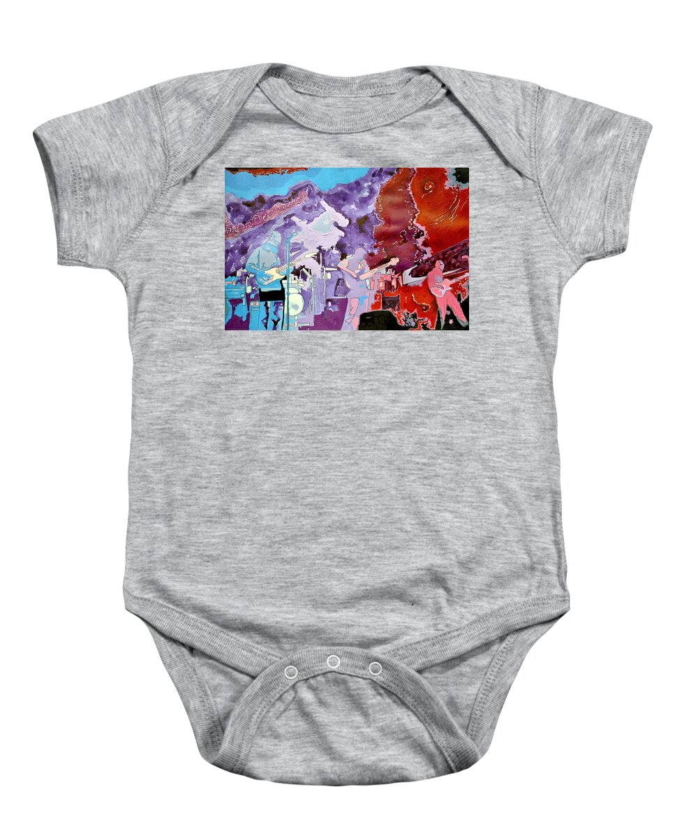 Music Baby Onesie featuring the painting Umphreys Trip by Patricia Arroyo