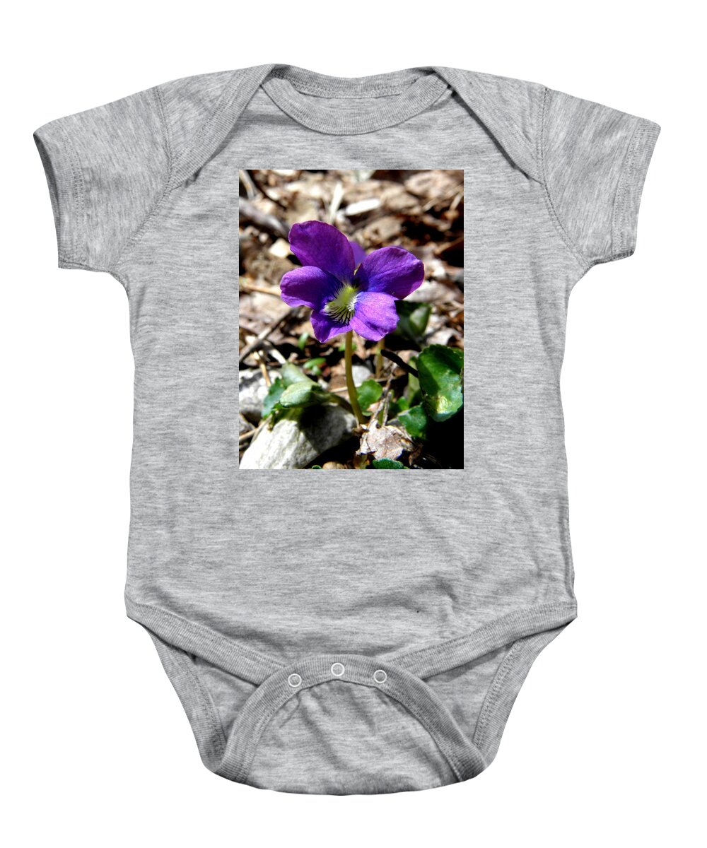 Wild Flower Baby Onesie featuring the photograph Wild Violet by Kim Galluzzo Wozniak
