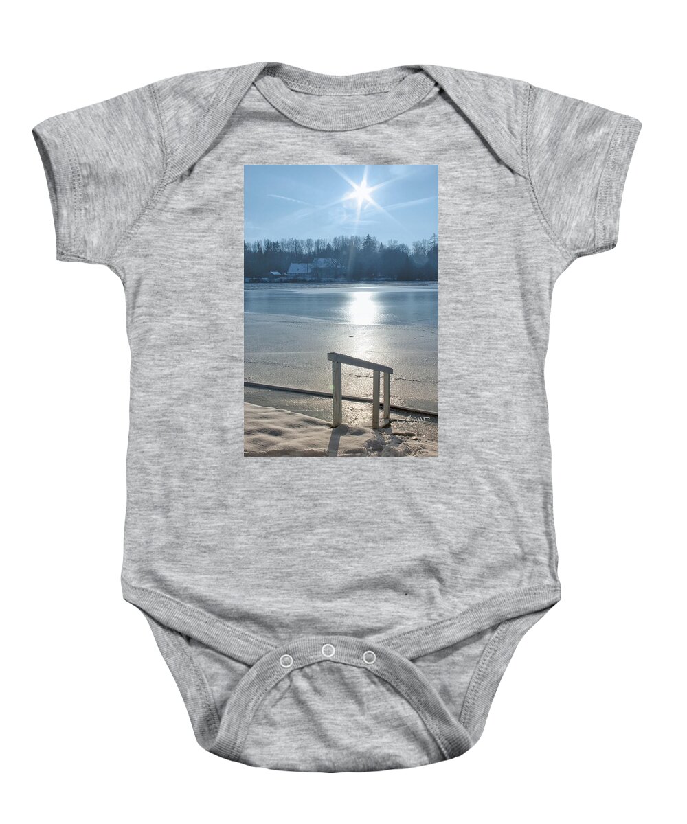Photo Baby Onesie featuring the photograph Winter Sun at the Lake by Jutta Maria Pusl