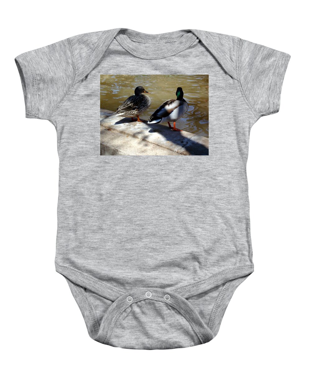 Duck Baby Onesie featuring the photograph You First by David G Paul