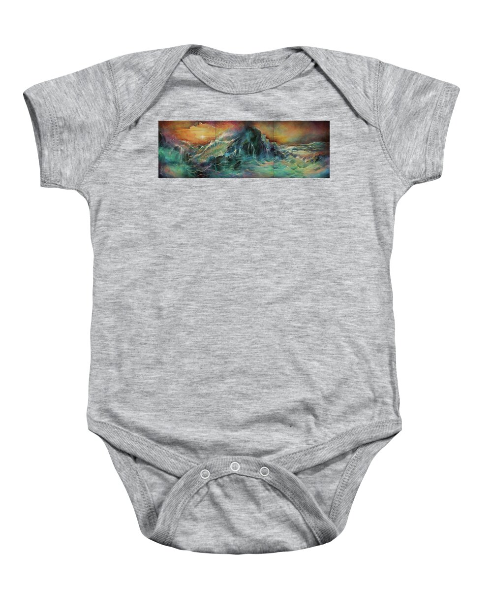 Seascape Baby Onesie featuring the painting ' Seascape ' by Michael Lang