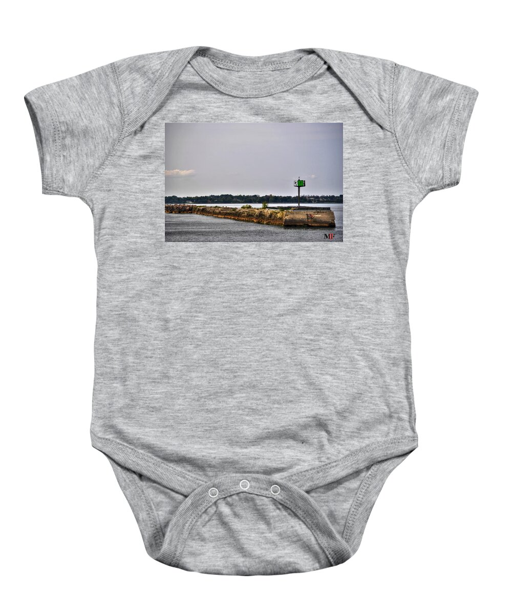 Buffalo Baby Onesie featuring the photograph 001 Breakwall Ends by Michael Frank Jr