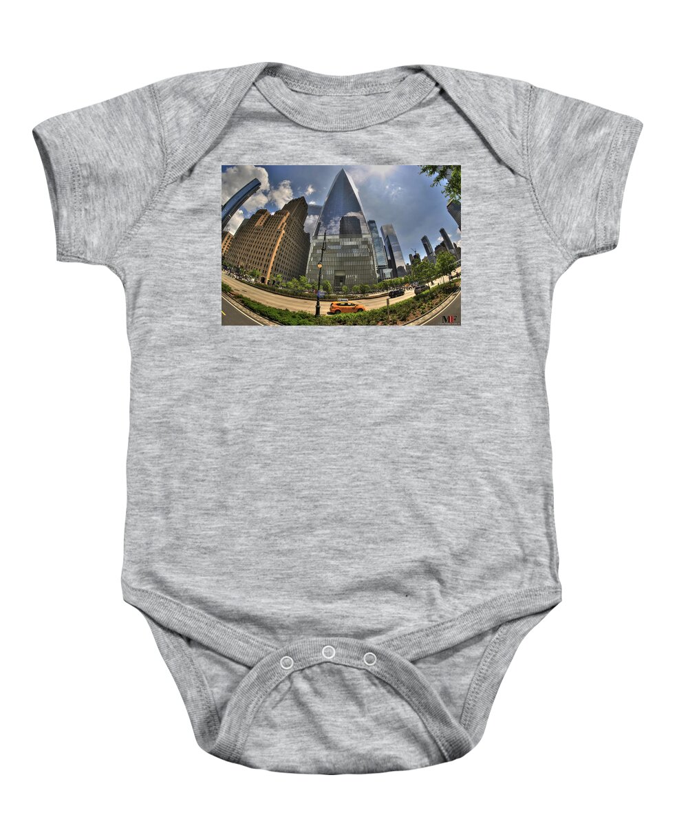 Manhattan Baby Onesie featuring the photograph 008 One World Observatory by Michael Frank Jr