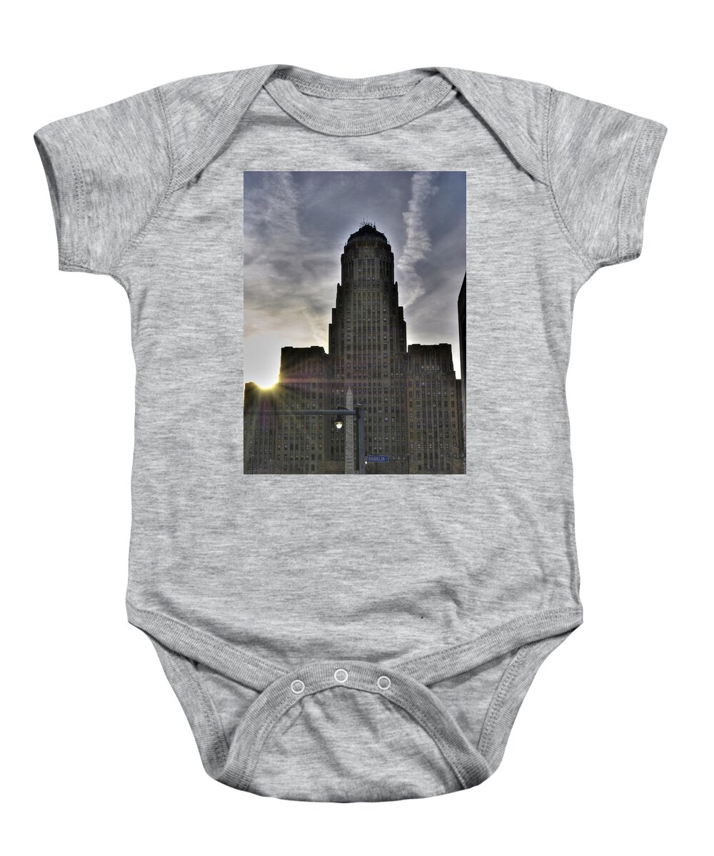 Buffalo Baby Onesie featuring the photograph 02 Our Cityhall by Michael Frank Jr