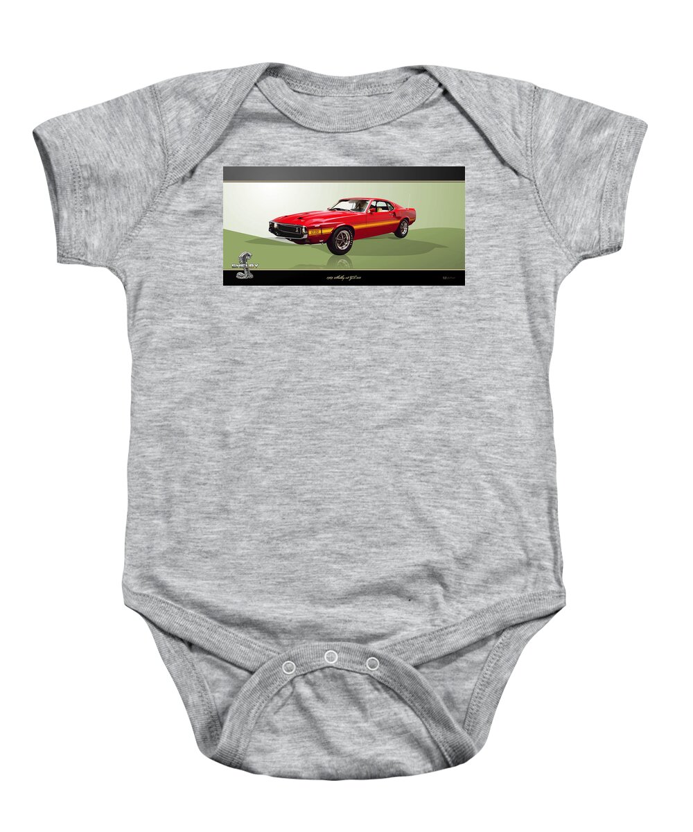 Wheels Of Fortune By Serge Averbukh Baby Onesie featuring the photograph 1969 Shelby v8 GT350 by Serge Averbukh
