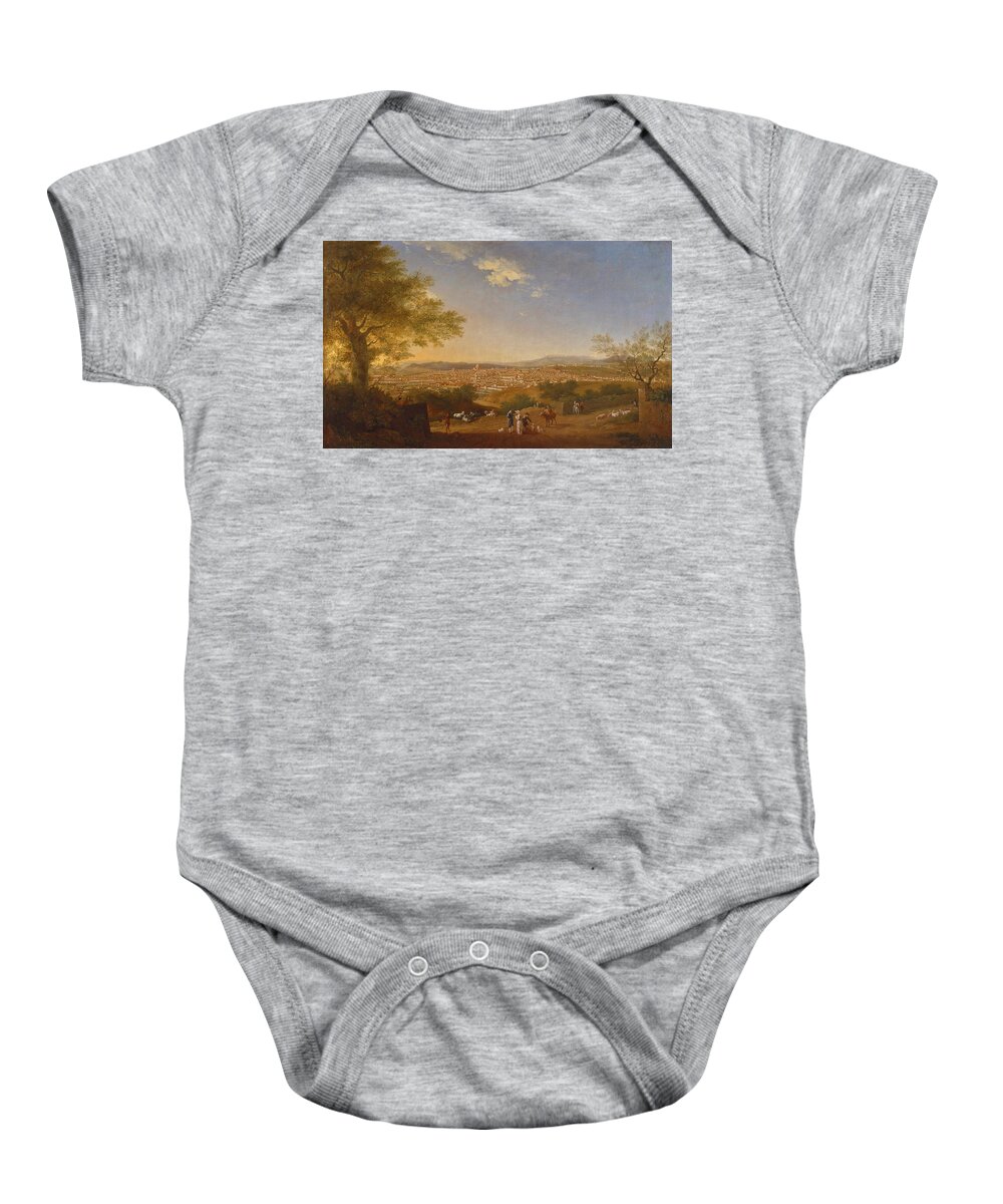 Thomas Patch Baby Onesie featuring the painting A Panoramic View of Florence from Bellosguardo #2 by Thomas Patch