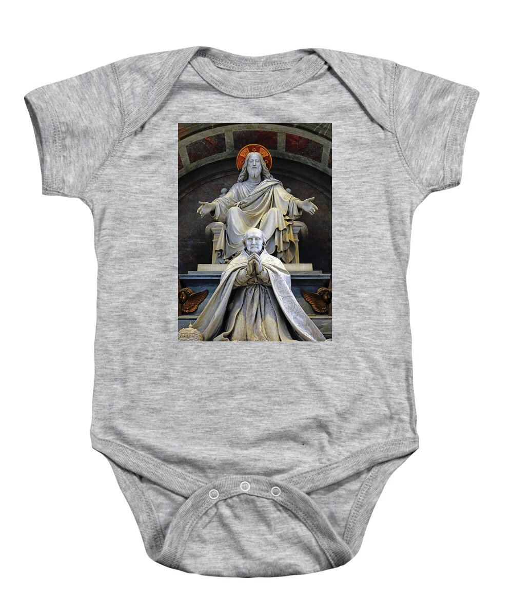 Vatican Baby Onesie featuring the photograph Artwork Within St. Peters Basilica At The Vatican #1 by Rick Rosenshein