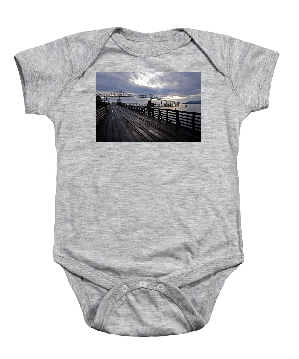 Landscape Baby Onesie featuring the photograph Astoria-Megler Bridge 4 #1 by Lee Santa