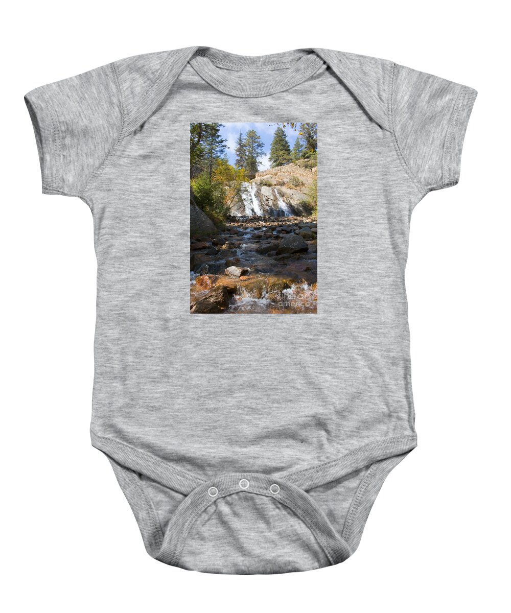 Helen Hunt Falls Baby Onesie featuring the photograph Autumn at Helen Hunt Falls Colorado #1 by Steven Krull