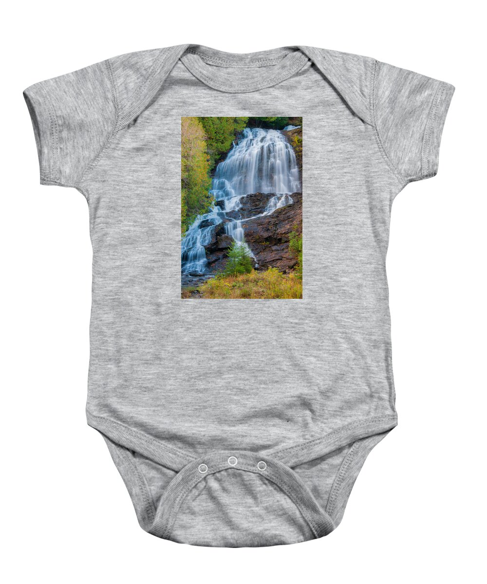 New England Baby Onesie featuring the photograph Beaver Brook Falls #1 by Brenda Jacobs