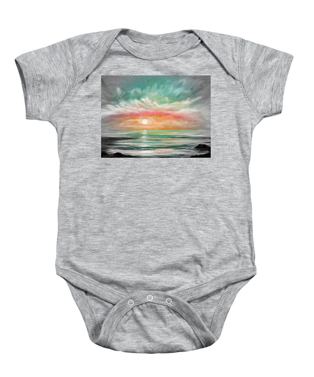 Sunset Baby Onesie featuring the painting Because You Deserve Color 3 #1 by Gina De Gorna