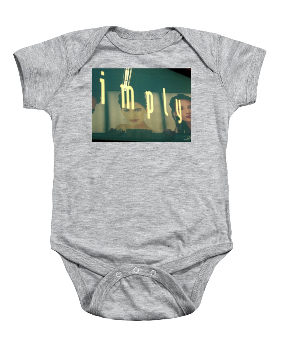 Word Baby Onesie featuring the photograph Blatantly Imply by Kreddible Trout