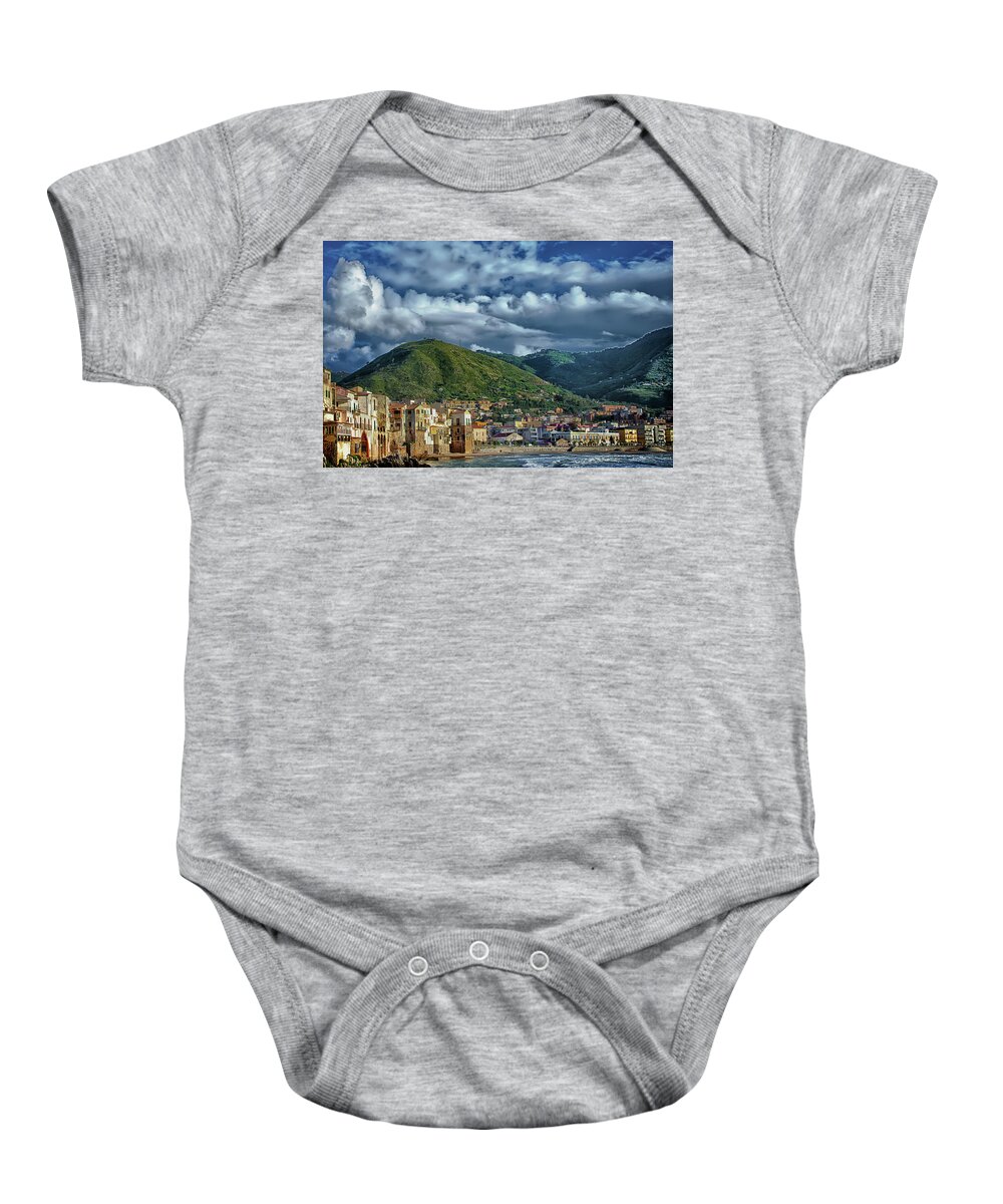  Baby Onesie featuring the photograph Cefalu #1 by Patrick Boening