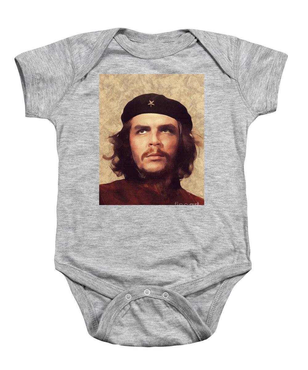 Che Baby Onesie featuring the painting Che Guevara, Historical Figure #1 by Esoterica Art Agency