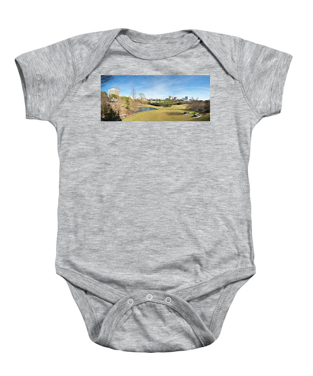 Bridge Baby Onesie featuring the photograph Columbia South Carolina City Skyline View From An Overlook #1 by Alex Grichenko