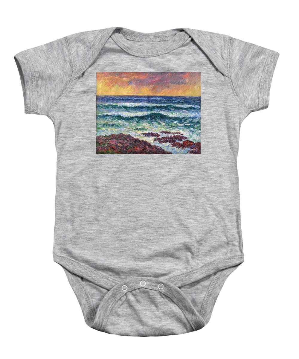 Evening Baby Onesie featuring the painting Evening #1 by Henri Moret