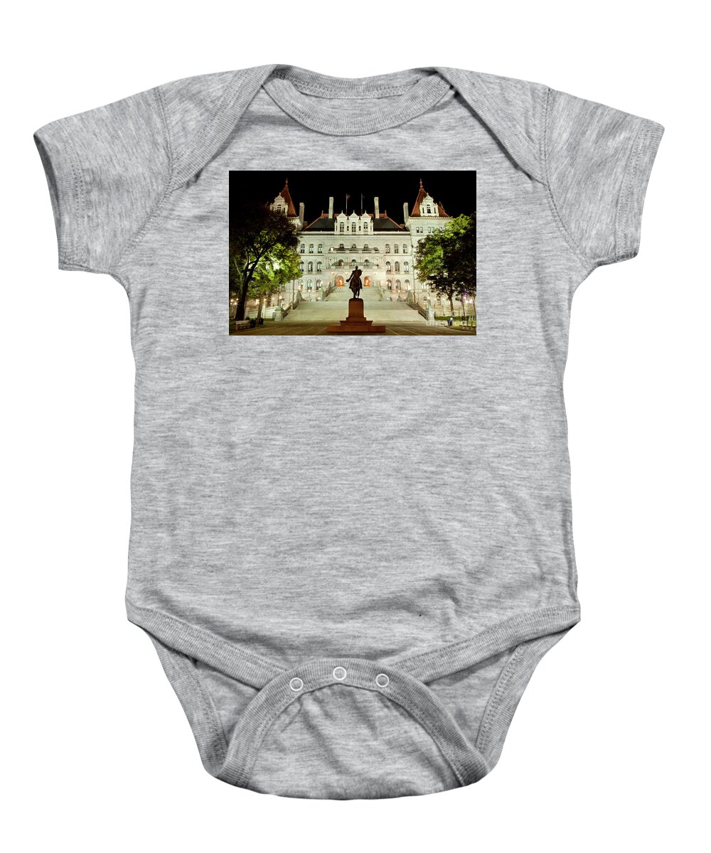 Flowers Baby Onesie featuring the photograph ew York State Capitol in Albany #1 by Anthony Totah