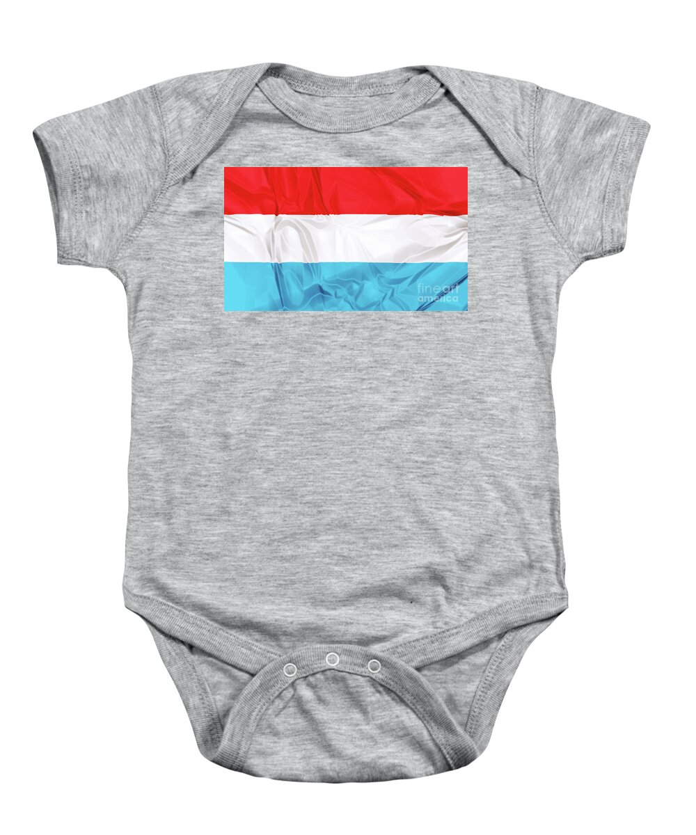 Luxembourg Baby Onesie featuring the digital art Flag of Luxembourg #1 by Benny Marty