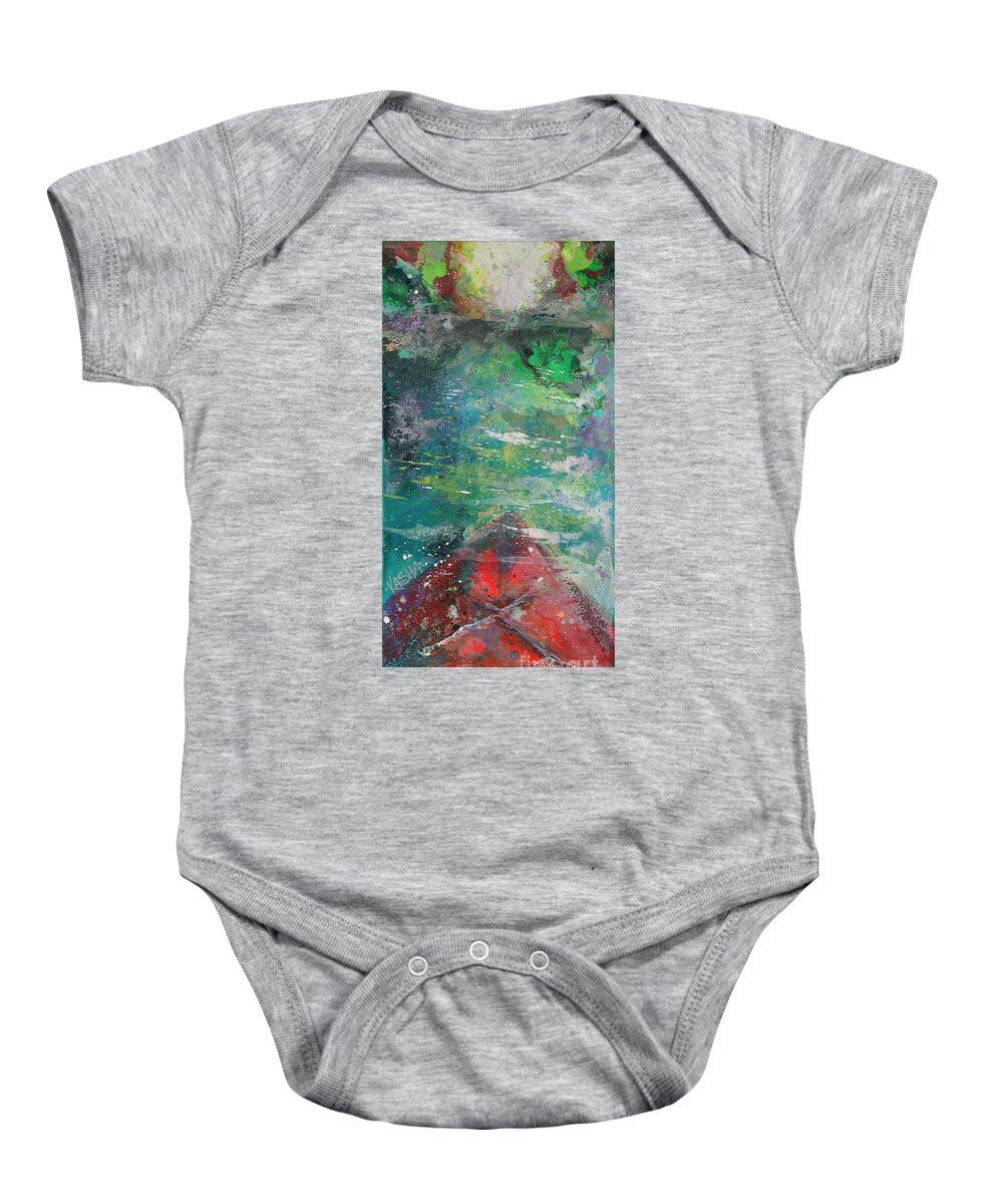 Kayak Painting Baby Onesie featuring the painting Float Boat #1 by Kasha Ritter