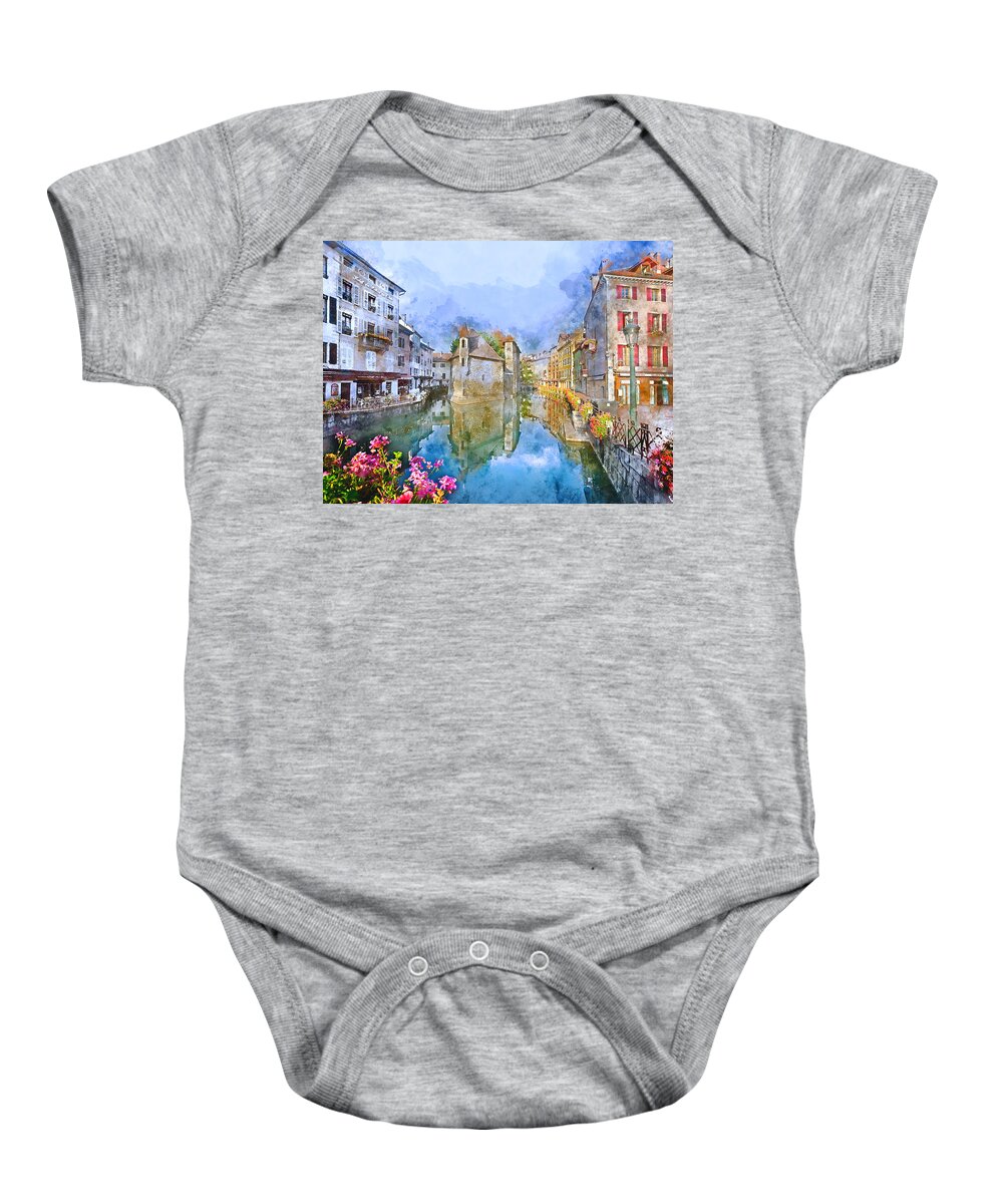 France Baby Onesie featuring the mixed media France by Marvin Blaine