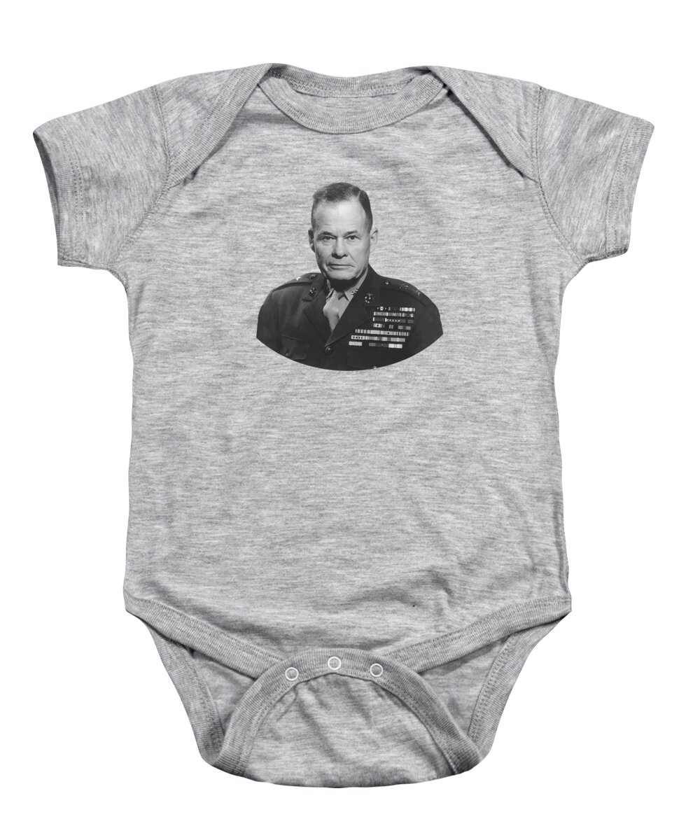 Chesty Puller Baby Onesie featuring the painting General Lewis Chesty Puller #2 by War Is Hell Store