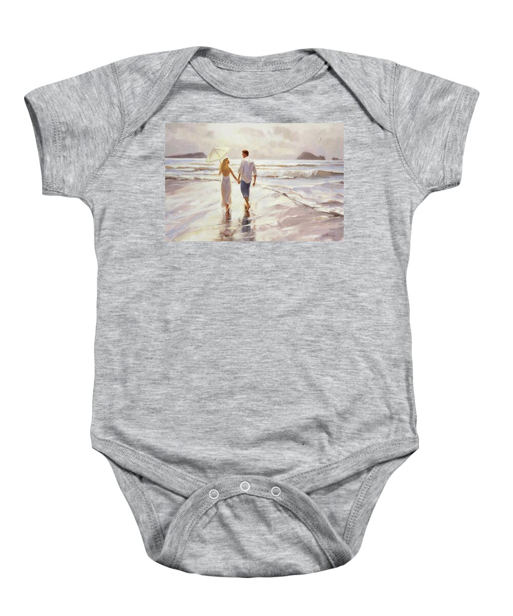 Romantic Baby Onesie featuring the painting Hand in Hand by Steve Henderson