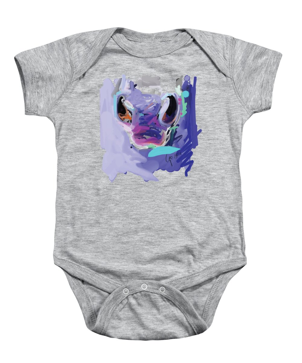 Horse Baby Onesie featuring the painting Horse Nose #1 by Go Van Kampen